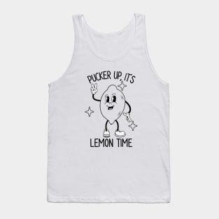 Pucker Up It's Lemon Time Citrus Tropical Summer Fruit Tank Top